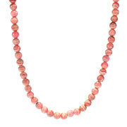 Southwest Elements Sterling Silver 8mm Rhodochrosite Bead 18" Necklace
