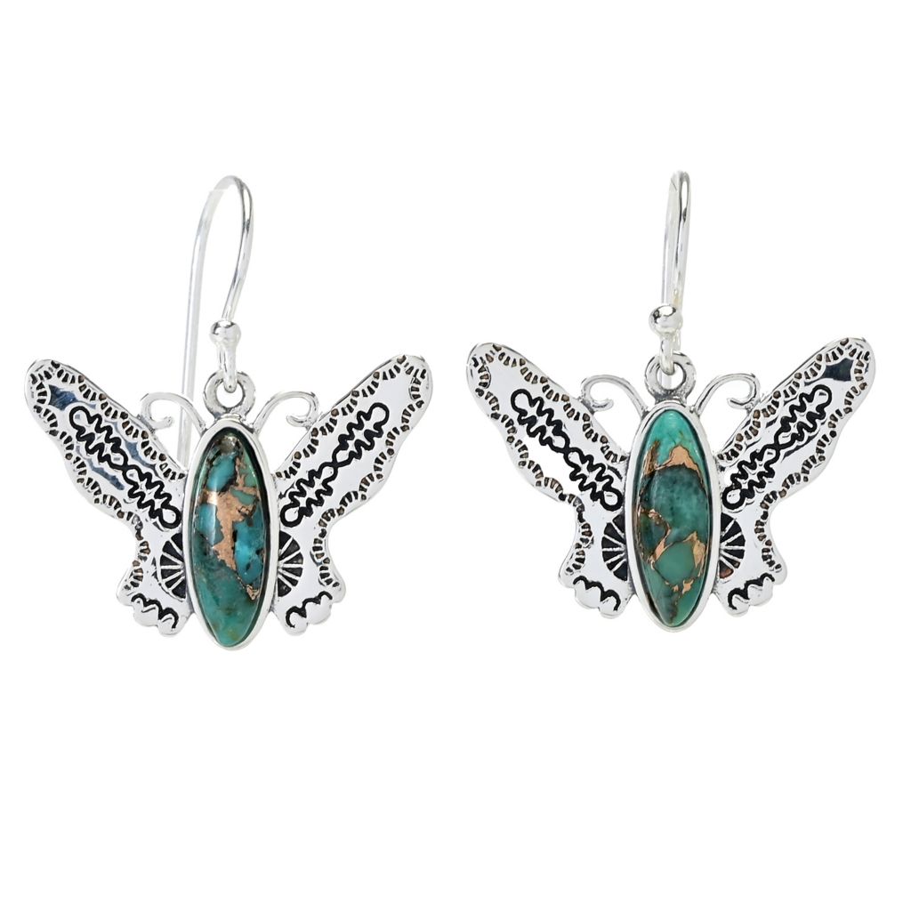 Southwest Elements Mohave Turquoise Butterfly Drop Earrings