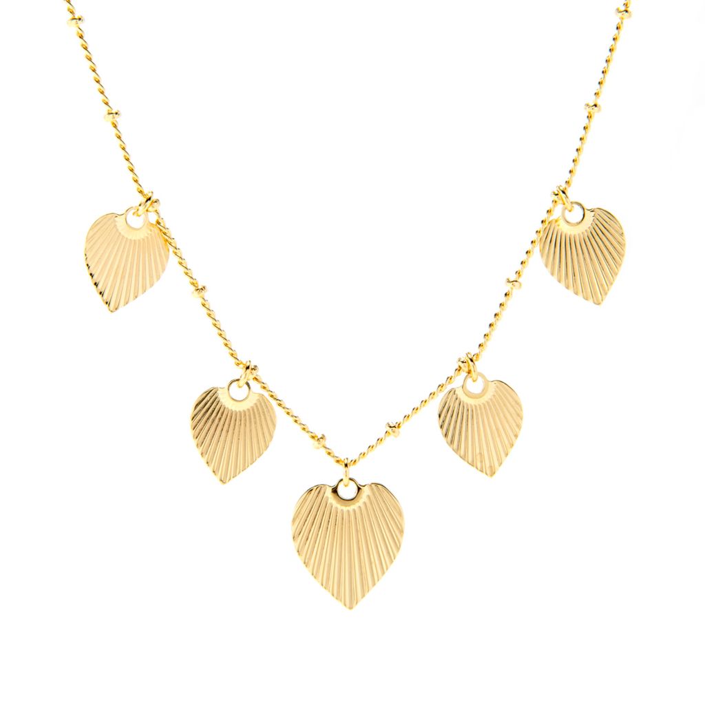 Toscana Italiana 18K Gold Plated Heart Cockle Charm 15.5"+2" Necklace