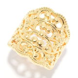 Toscana Italiana 18K Gold Plated Electroform Ornamental Filigree Ring