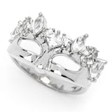 Toscana Italiana 18K Gold Plated 1.71ctw White Topaz Venetian Mask Ring