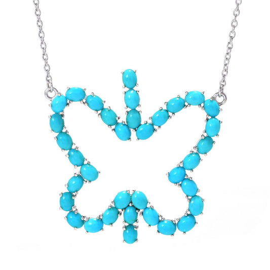 Gem Treasures Sleeping Beauty Turquoise Butterfly Necklace