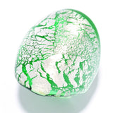 Toscana Italiana Polished Green Murano Glass w/ Silver Flakes Dome Ring