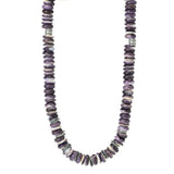 Southwest Elements Sterling Silver Wampum Shell Rondelle Bead Necklace