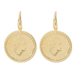 Toscana Italiana 18K Gold Plated Genuine 200 Lire Coin Earrings
