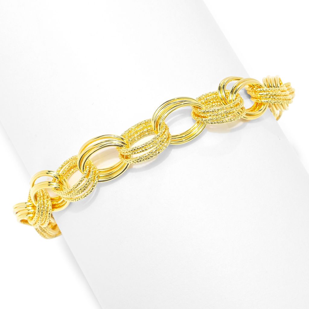 Toscana Italiana 18K Gold Plated Murano Glass Star Charm Bracelet