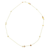 Cameo Italiano "Opera" Flower Shell Cameo & Multi Gem Station 44" Necklace