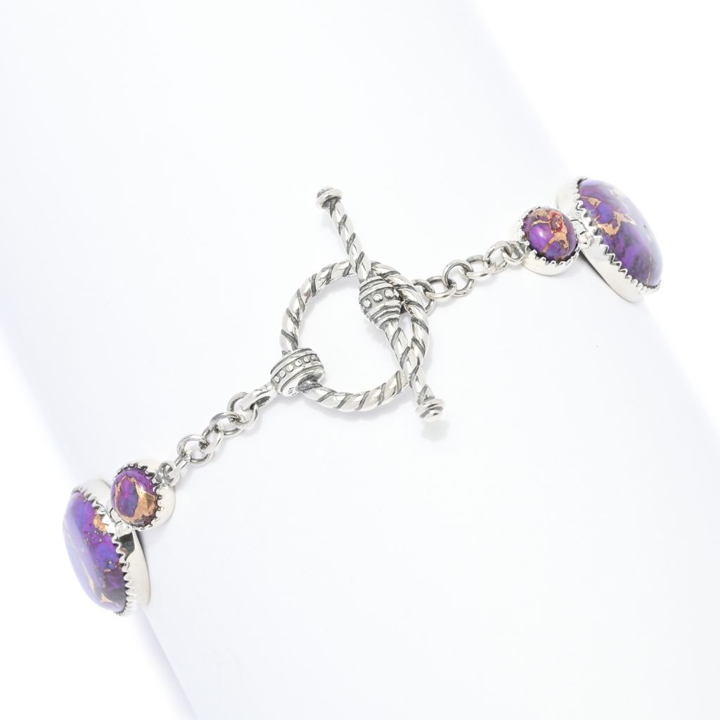 Southwest Elements Sterling Silver Purple Mohave Turquoise Bracelet 8.25"