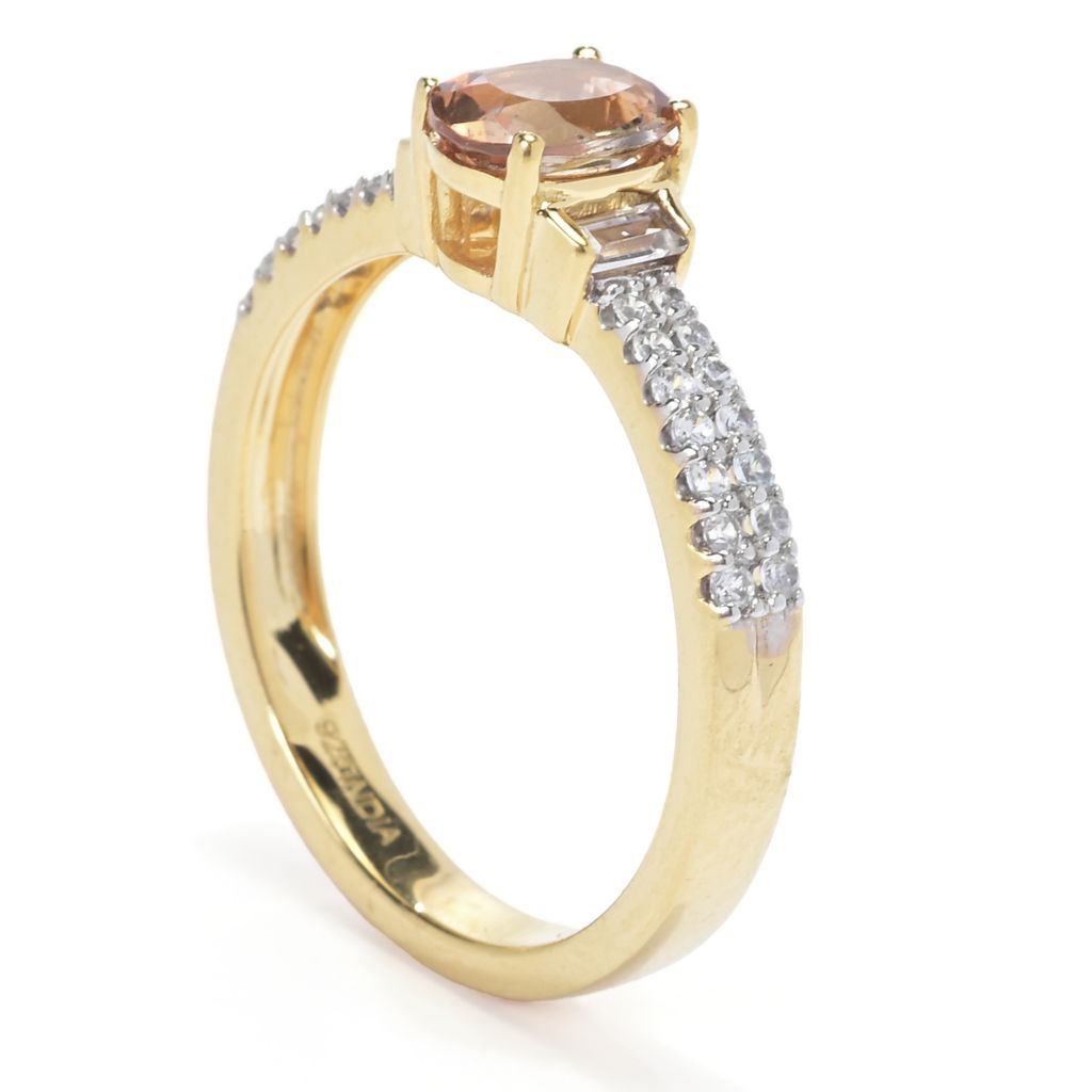 Gem Treasures 18K Vermeil 1.13ctw Andalusite & White Zircon Ring