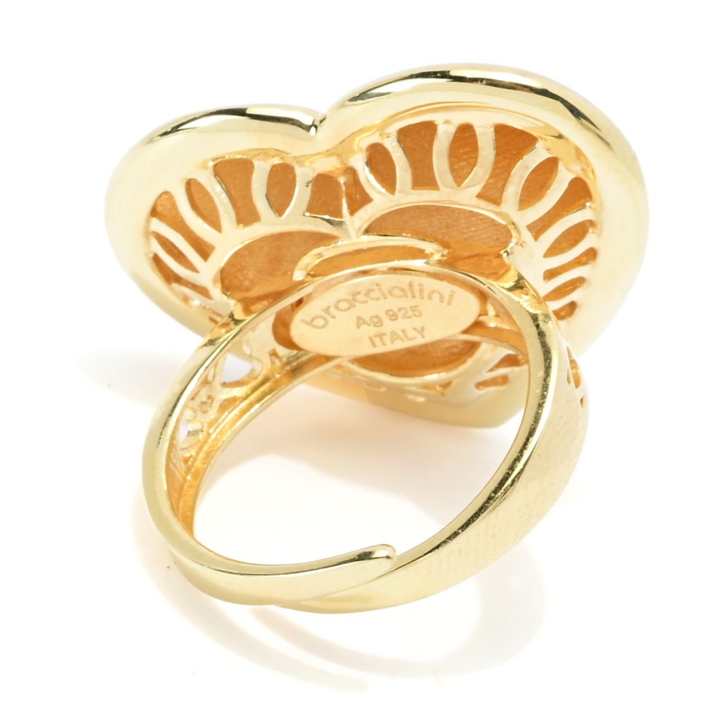 Graziella 23K Gold Plated Polished Heart Thin Band Ring - One Size (5-10)