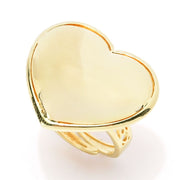 Graziella 23K Gold Plated Polished Heart Thin Band Ring - One Size (5-10)