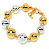 Graziella 23K Gold Plated Electroform Two-tone Beaded Bracelet