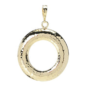 Toscana Italiana 18K Gold Electroform Acqua Bagnata Round Pendant