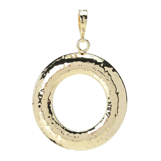 Toscana Italiana 18K Gold Electroform Acqua Bagnata Round Pendant