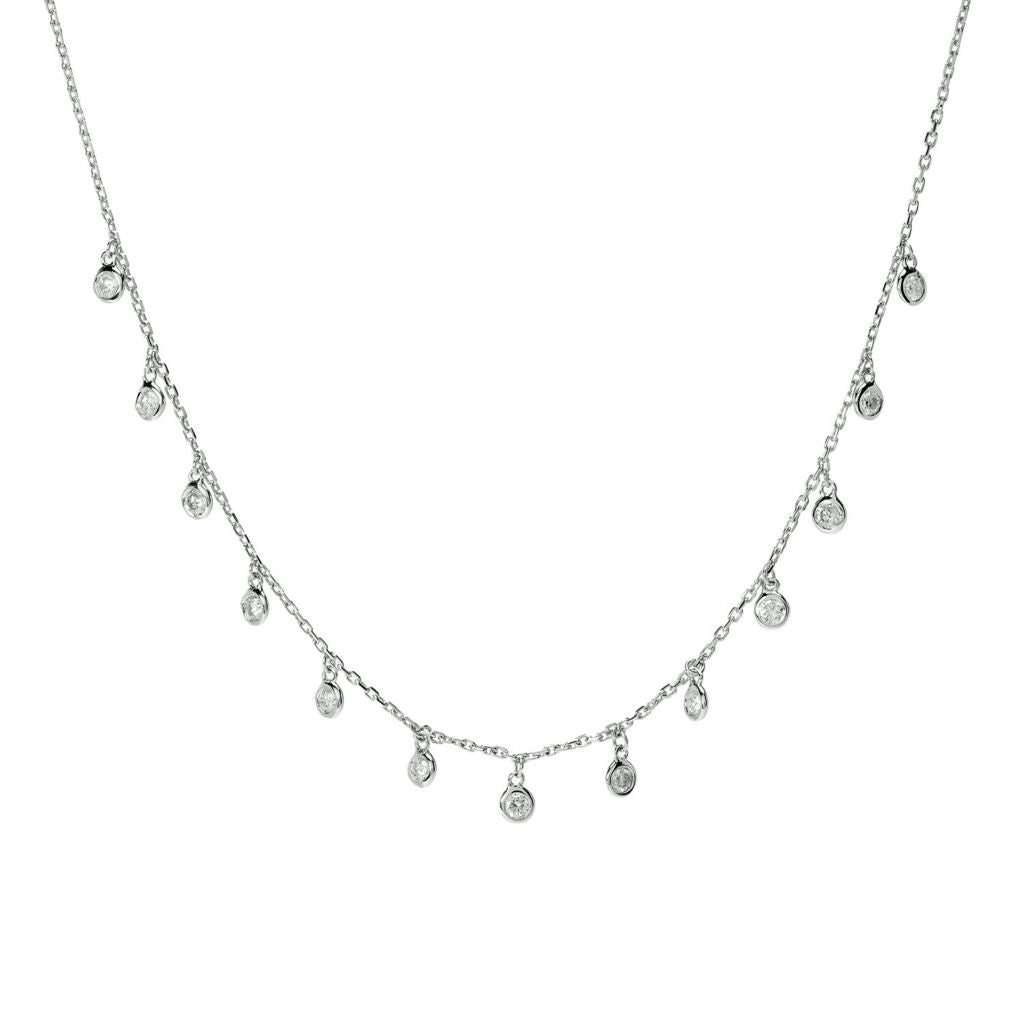 Morris & David 14K Gold Diamond Bezel-Set Charm Necklace