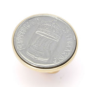 Toscana Italiana 18K Gold Plated Genuine San Marino 50 Lire Coin Ring