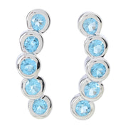Gem Treasures Blue Topaz Ear Crawler Earrings
