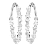 Gem Treasures Multi Shape White Topaz Inside Out Hoop Earrings
