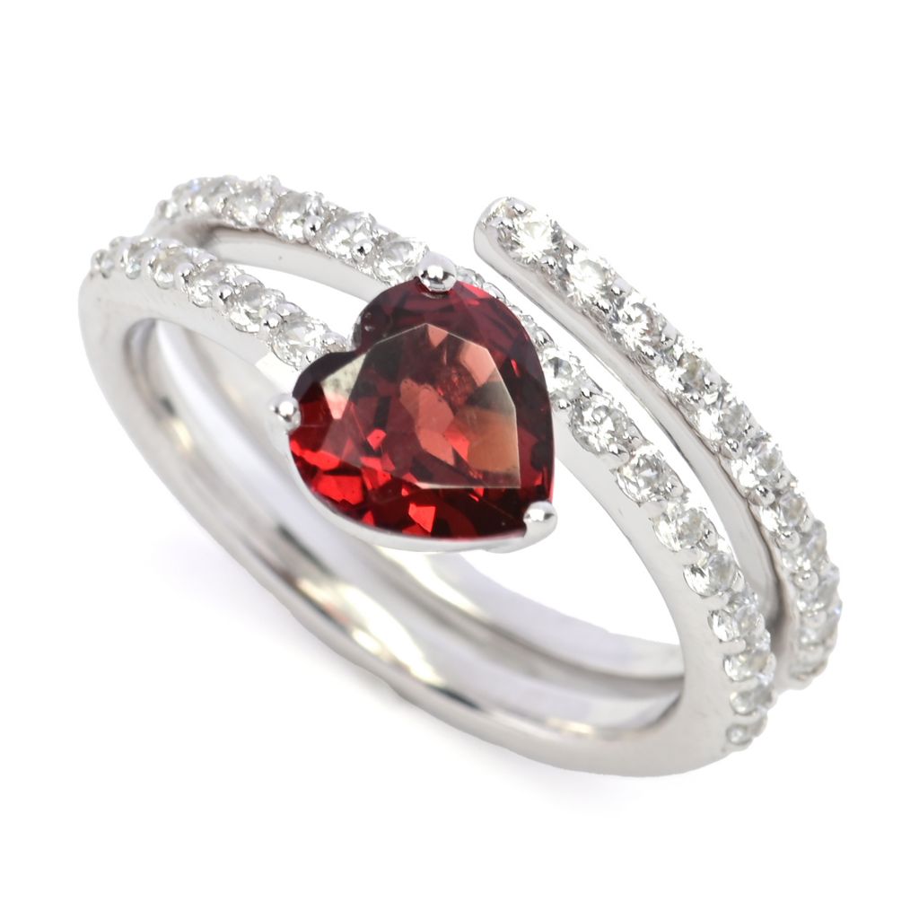 Gem Treasures Choice of Gemstone & White Zircon Wrap Ring