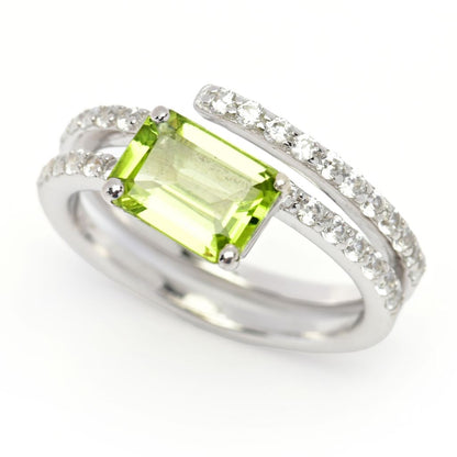 Gem Treasures Choice of Gemstone & White Zircon Wrap Ring