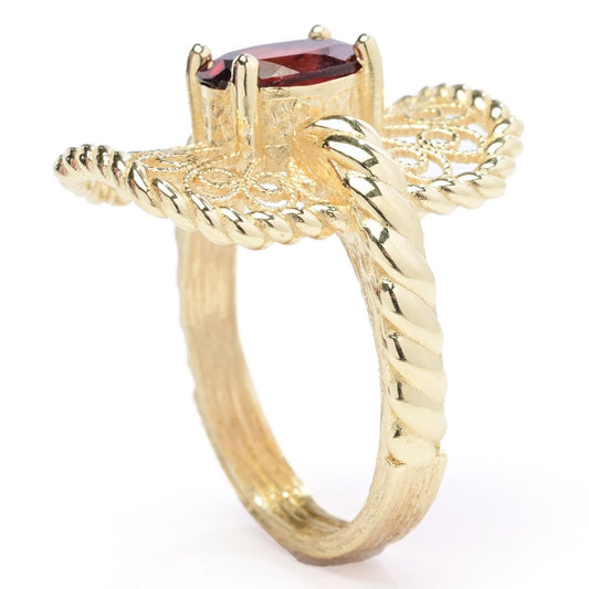 Passport to Turkey Gold Plated Choice of Gemstone Filigree Ring