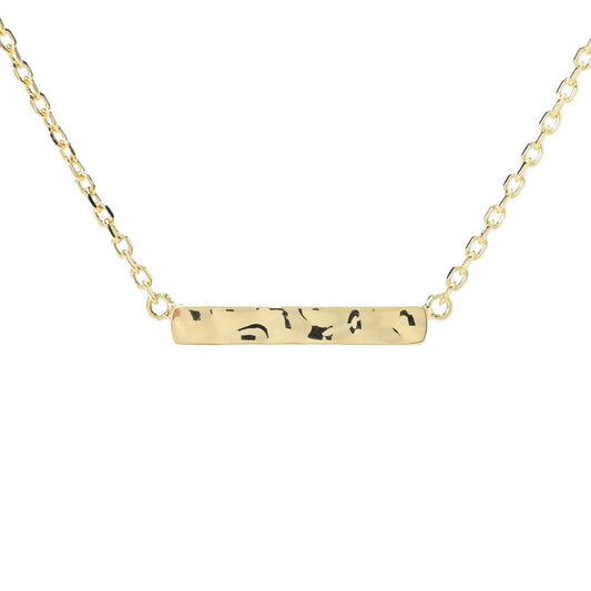 Toscana Italiana 18K Gold Plated Martellato 18"+2" Bar Necklace