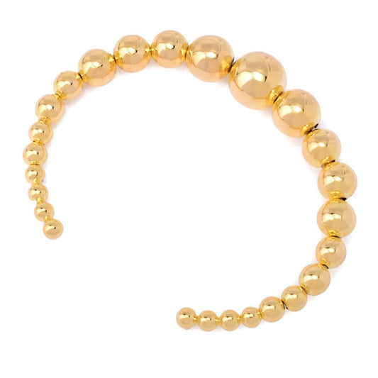 Toscana Italiana 18K Gold Plated Polished Bead Slip-on Cuff Bracelet