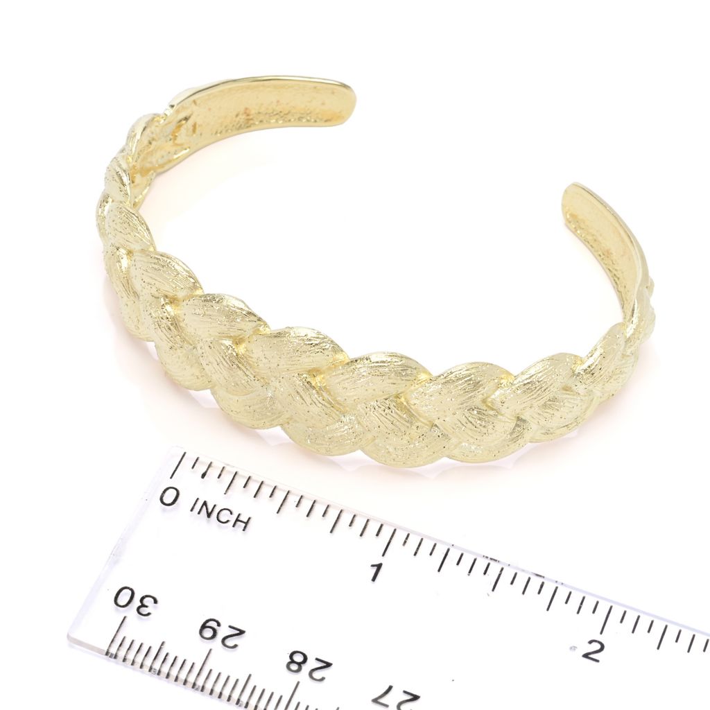 Toscana Italiana 18K Gold Plated "Treccia" Woven Cuff Bracelet