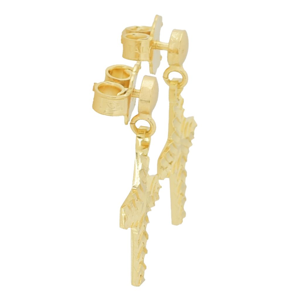 Toscana Italiana 18K Gold Plated Diamond Cut Cross Dangle Earrings