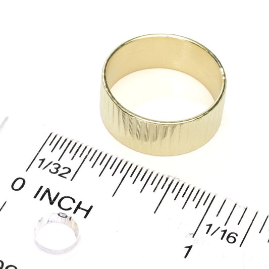 Toscana Italiana 18K Gold Plated Rigato Finish Band Ring