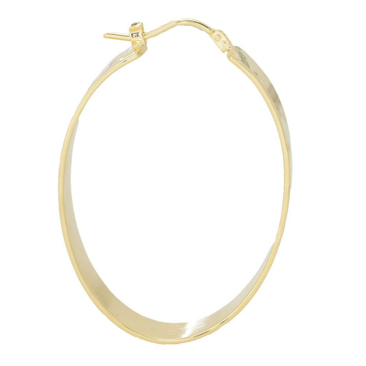 Toscana Italiana 18K Gold Plated Aghetti Finish 1.5" Hoop Earrings