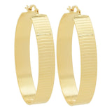 Toscana Italiana 18K Gold Plated Aghetti Finish 1.5" Hoop Earrings