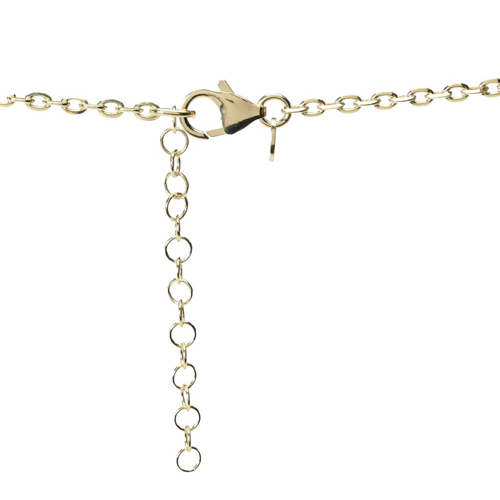 Toscana Italiana 18K Gold Plated Choice of Gem Cabochon Padlock Pendant w/ Chain