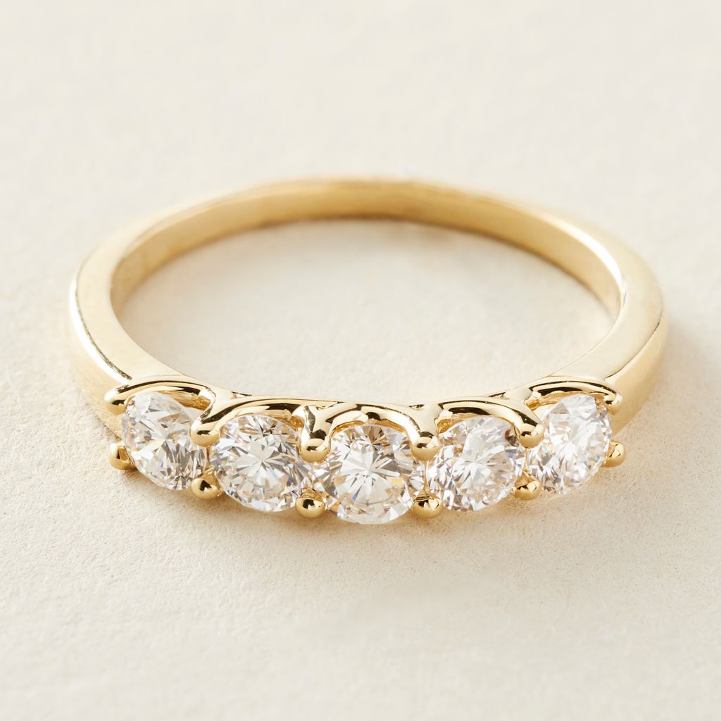 Peace Jewelers 14K Gold Lab-Grown Diamond 5-Stone Ring