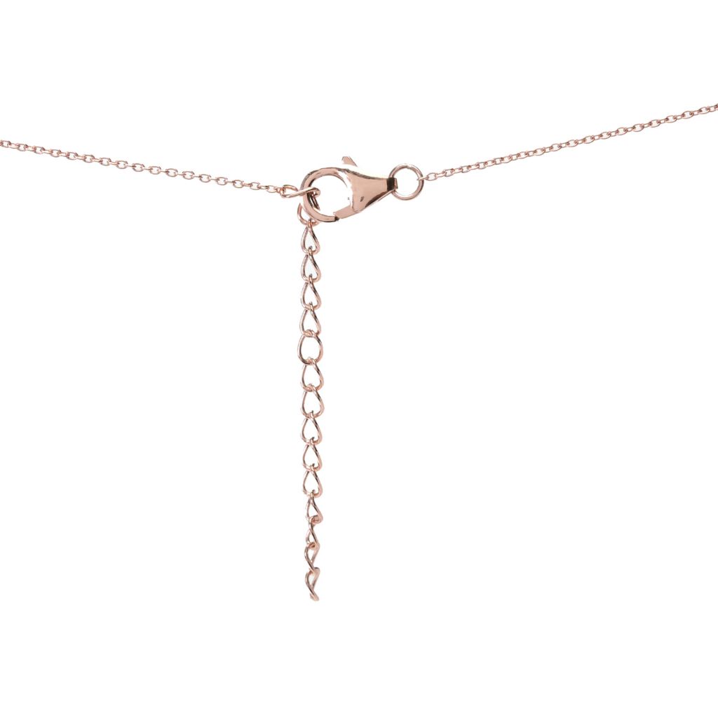 Rose Gold Plated 18x13mm Oval Pink Chalcedony & Ethiopian Opal Pendant w/ Chain