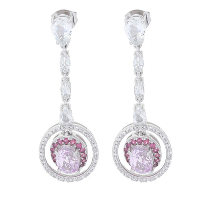 Gem Treasures 6.46ctw Kunzite & Gemstone Dangle Earrings
