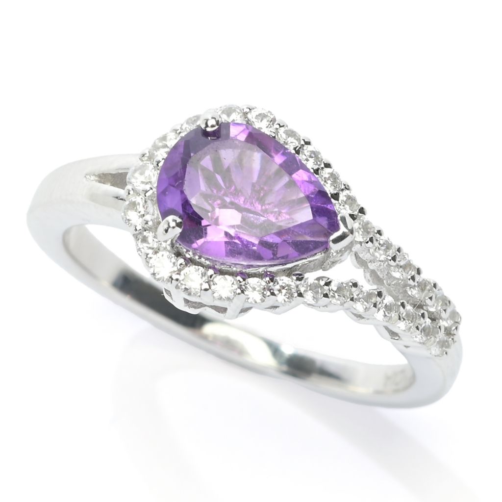 Gem Treasures Choice of Pear Shape Gem & Zircon East-West Ring