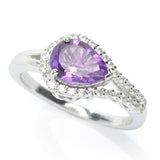 Gem Treasures Choice of Pear Shape Gem & Zircon East-West Ring
