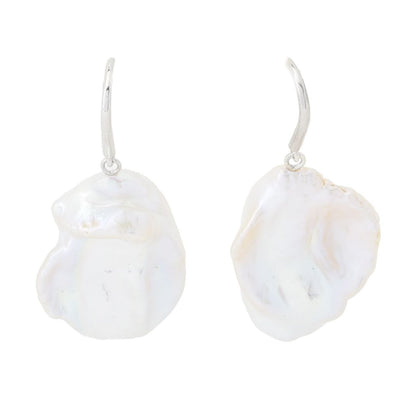 Imperial Pearl Freshwater Cultured Keshi Pearl 1.25" Drop Earrings