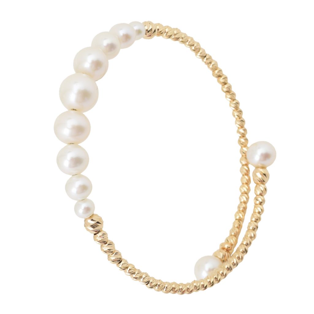Imperial Pearl Freshwater Cultured Pearl Graduated Bead Cuff Bracelet