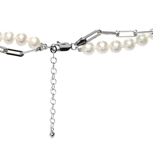 Imperial Pearl Freshwater Cultured Pearl & Paperclip Chain 2-Row Necklace