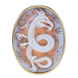 Cameo Italiano Limited Edition 48x35mm Oval Dragon Cameo Brooch Pendant