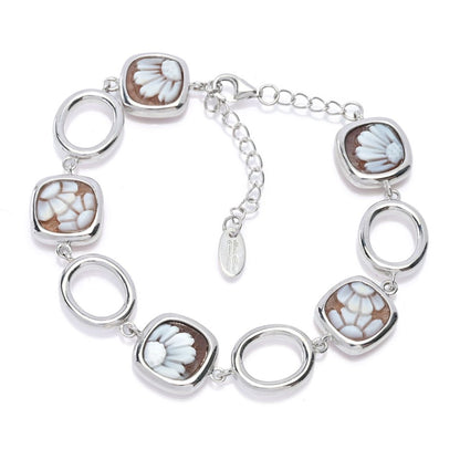 Cameo Italiano "Classica" 11mm Floral Cameo & Open Link Bracelet