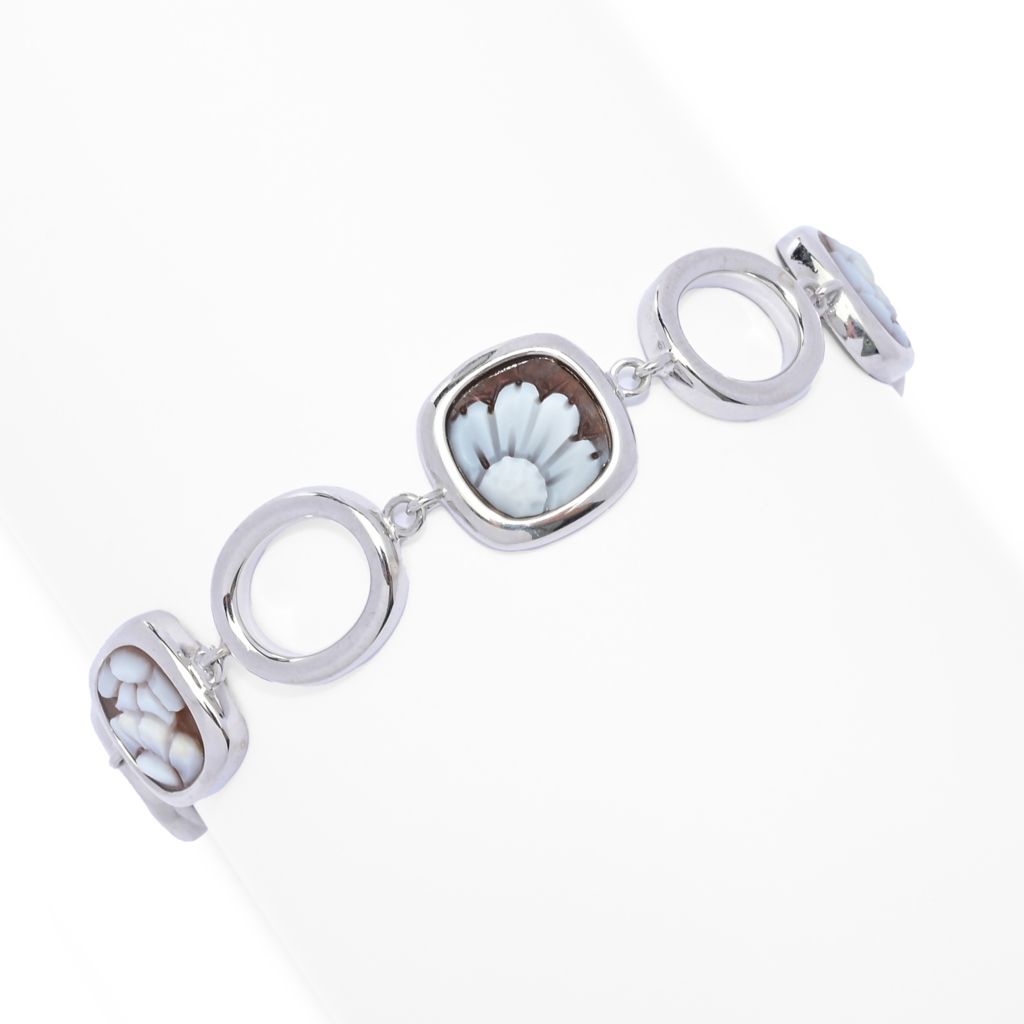 Cameo Italiano "Classica" 11mm Floral Cameo & Open Link Bracelet