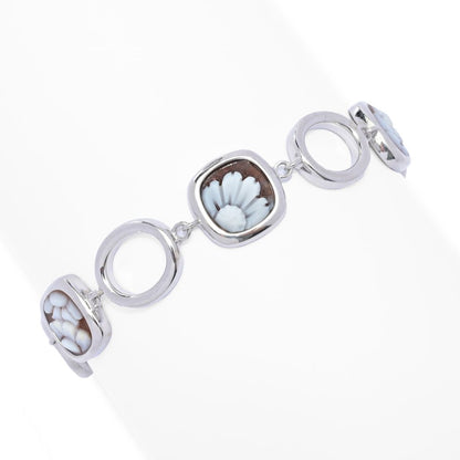 Cameo Italiano "Classica" 11mm Floral Cameo & Open Link Bracelet