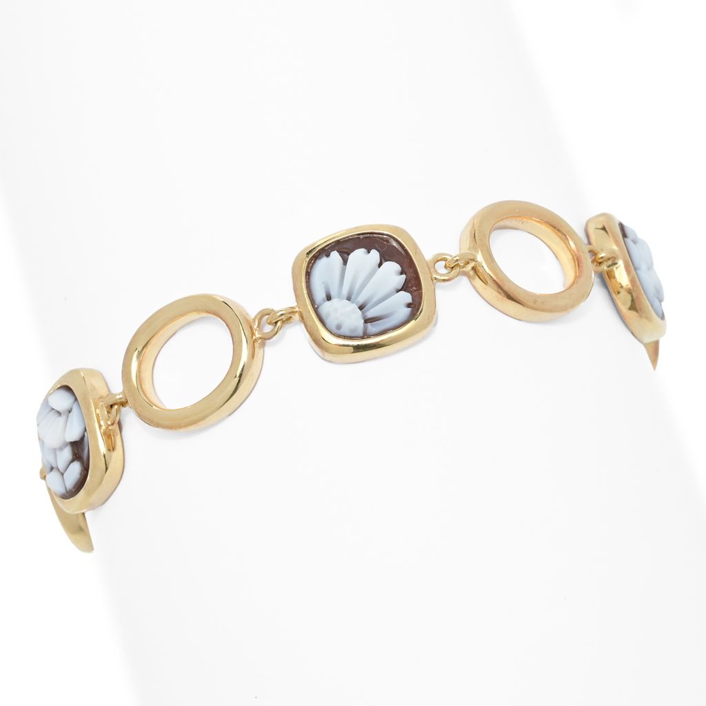 Cameo Italiano "Classica" 11mm Floral Cameo & Open Link Bracelet