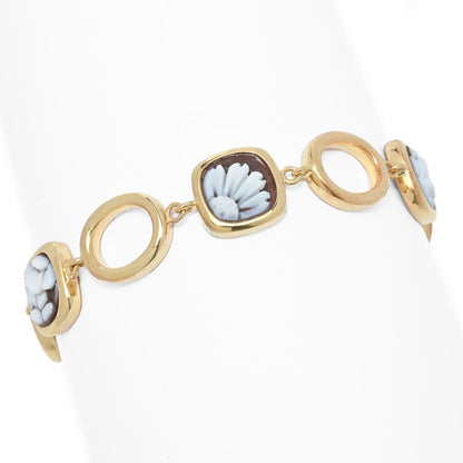 Cameo Italiano "Classica" 11mm Floral Cameo & Open Link Bracelet