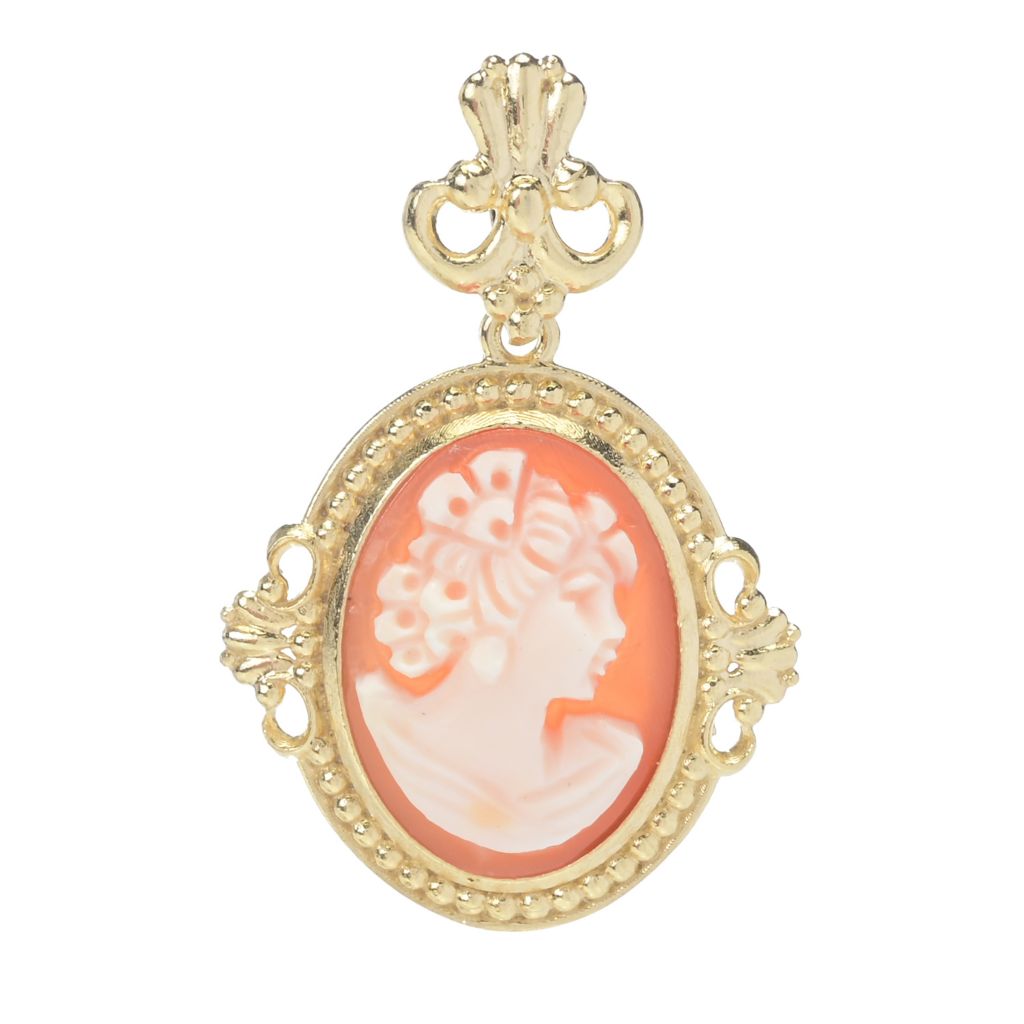 Cameo Italiano "Victoria" 18x13mm Portrait Cameo Bead Frame Pendant