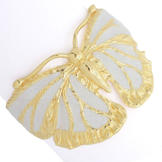 Graziella 23K Gold Plated Choice of Color Enamel Butterfly Cuff Bracelet