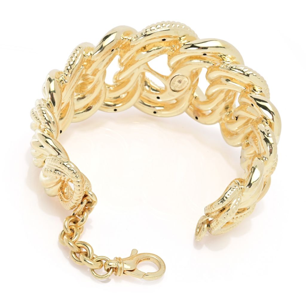 Graziella 23K Gold Plated Electroform Interlocking Rings Bracelet